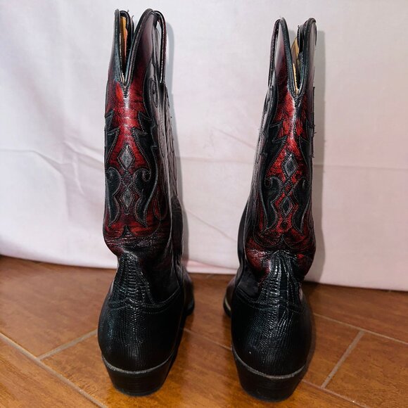 Lucchese Red Lizard Boots - Men's Size 9 D - Picture 4 of 8